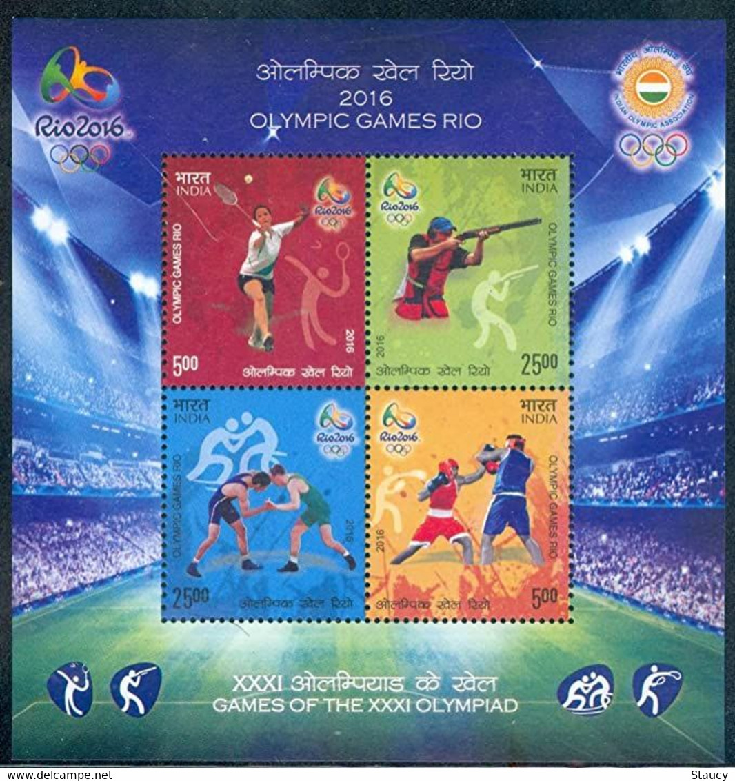 INDIA 2016 Games Of XXXI Olympiad, Rio Olympic Games MINIATURE SHEET MS MNH - Autres & Non Classés