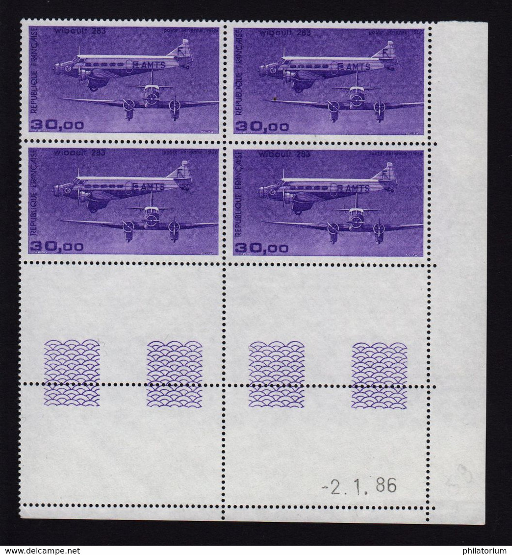 France Timbres N° Yvert PA 59 ** CD -2.1.86, Coin Daté Neuf Sans Charnière, Wibault. - Airmail