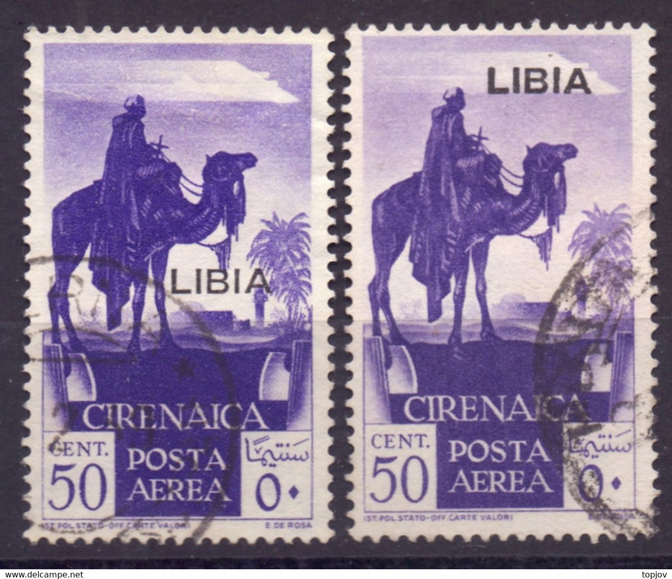 ITALIA - LIBYA - Soprast. Normale + Alto- O - 1936 - Libia