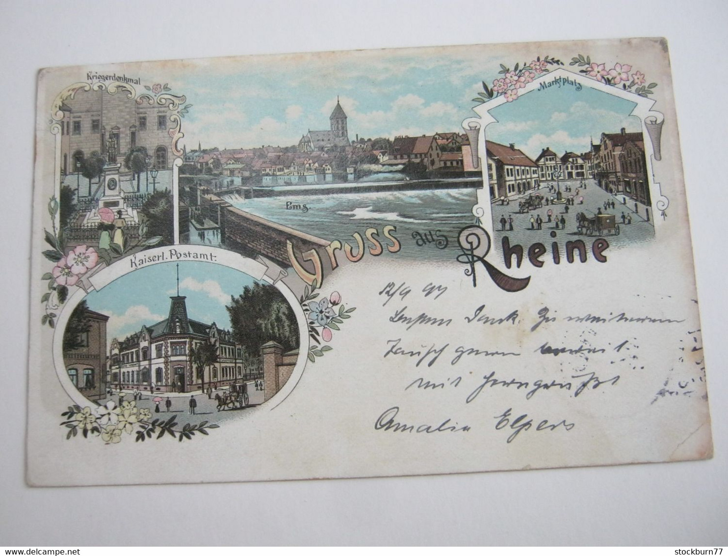 RHEINE , Postamt ,Schöne Karte Um 1897,    Siehe  2 Abbildungen - Rheine