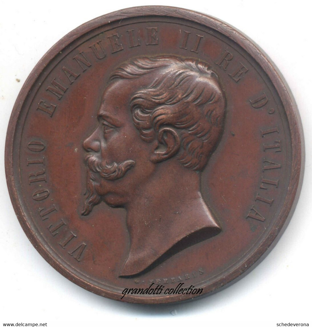 VITTORIO EMANUELE II RE D'ITALIA LONDRA 1862 MEDAGLIA MINISTERO AGRICOLTURA - Royaux/De Noblesse