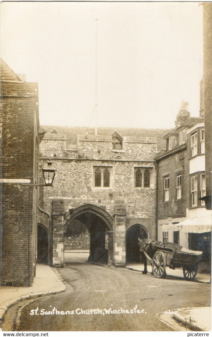 St. Swithuns Church, Winchester - Horse And Cart - Pub. Rood Bros, Southampton - Winchester