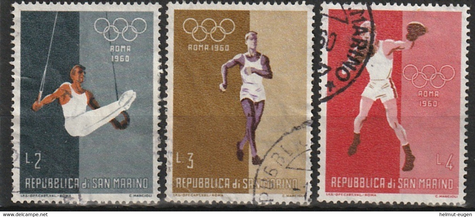 MiNr. 646 - 648 San Marino 1960, 23. Mai. Olympische Sommerspiele, Rom (I). - Gebruikt