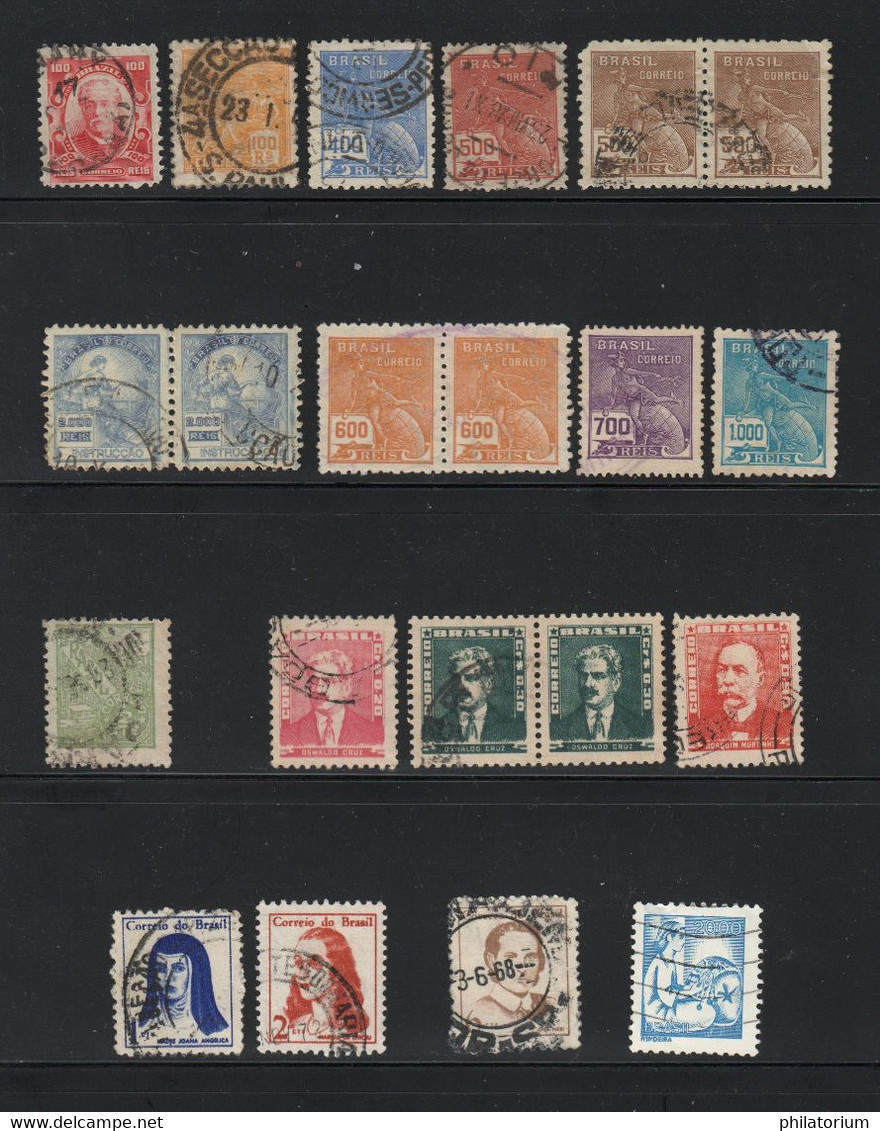 Brésil, Entre Yv 131 Et 1205, Oblitérés, Dos Propre. - Colecciones & Series