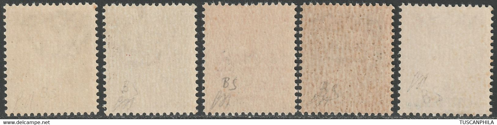 GNR Tir. Brescia Serie Di 5 Valori Sass 471-474/I+479/I MNH** F.Oliva - Airmail