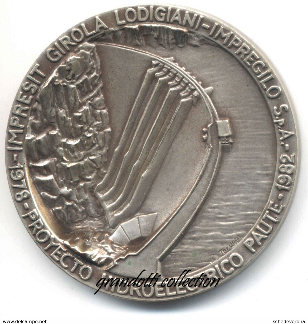 PROGETTO IDROELETTRICO PAUTE EQUADOR 1982 MEDAGLIA ARGENTO LODIGIANI IMPREGILO - Professionals/Firms