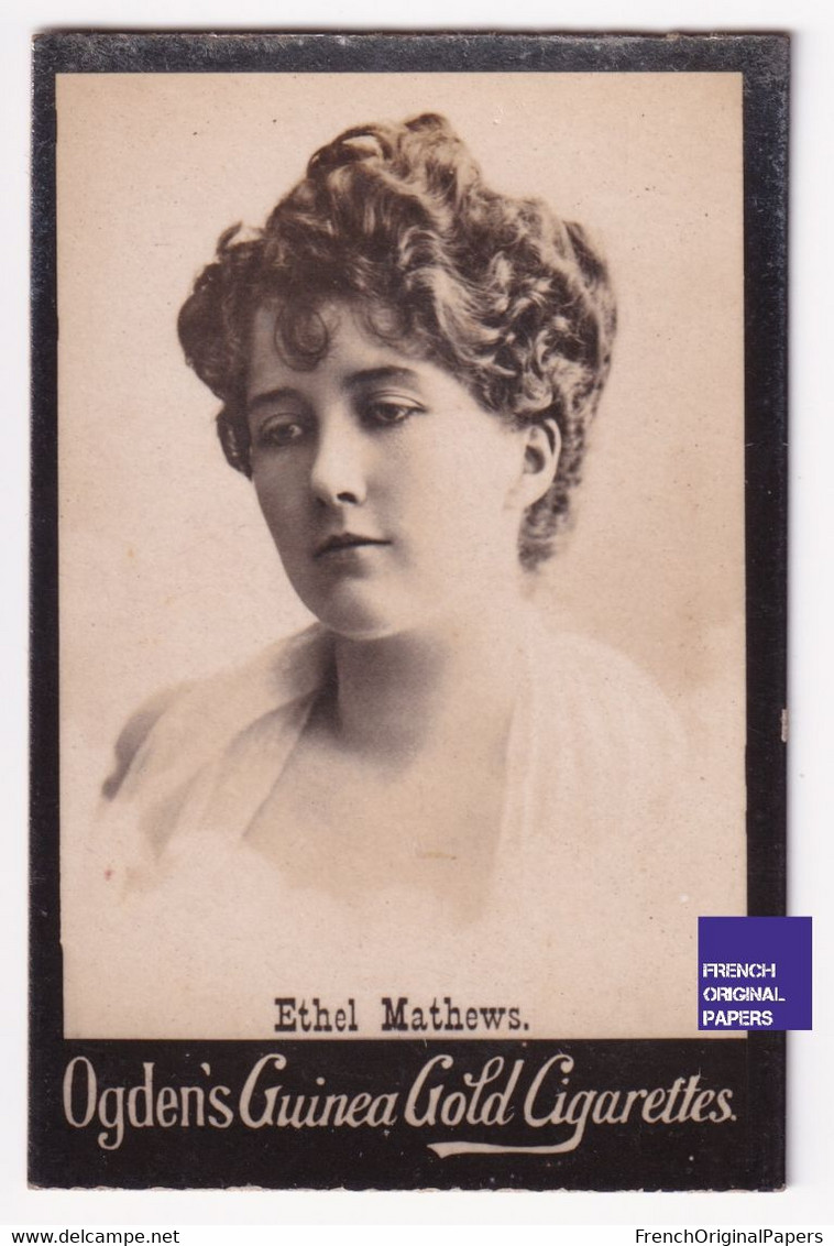 Ethel Mathews - Ogden's Guinea Gold Cigarettes 1900 Photo Artiste Woman Femme Pin-up Dress Mode Belle Epoque A84-65 - Ogden's