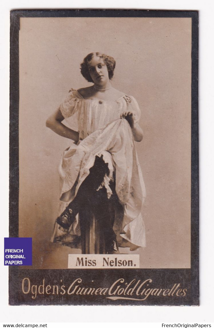 Miss Nelson - Ogden's Guinea Gold Cigarettes 1900 Photo Artiste Woman Femme Pin-up Dress Mode Belle Epoque A84-65 - Ogden's