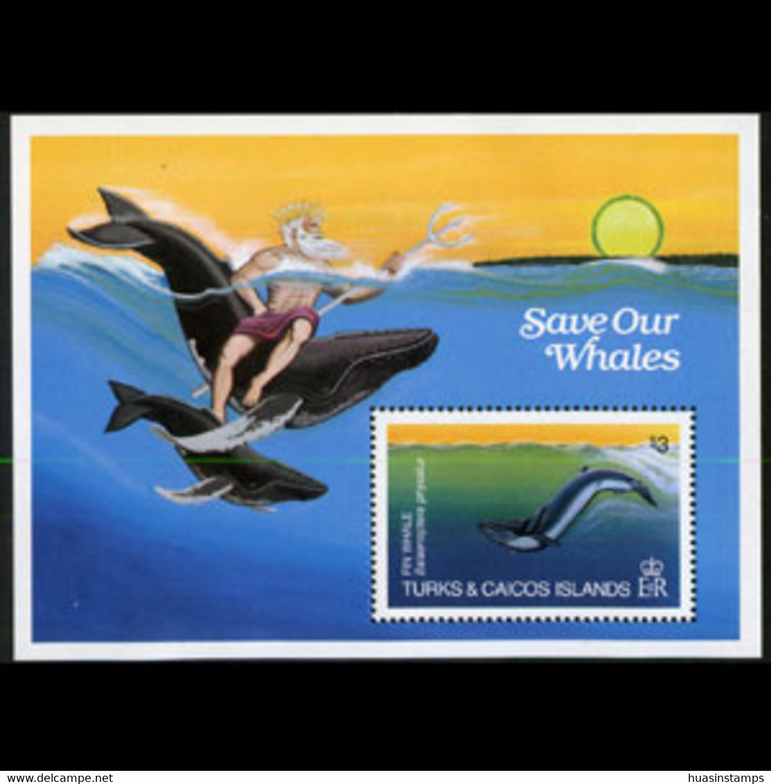 TURKS & CAICOS 1983 - Scott# 572 S/S Whale MNH - Turks E Caicos