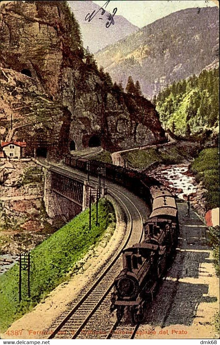 SWITZERLAND - FERROVIA DEL S. GOTTARDO - GALLERIA SPIRALE DEL PRATO - TRENO - EDIT. PHOTOGLOB - 1911 (15324) - Prato