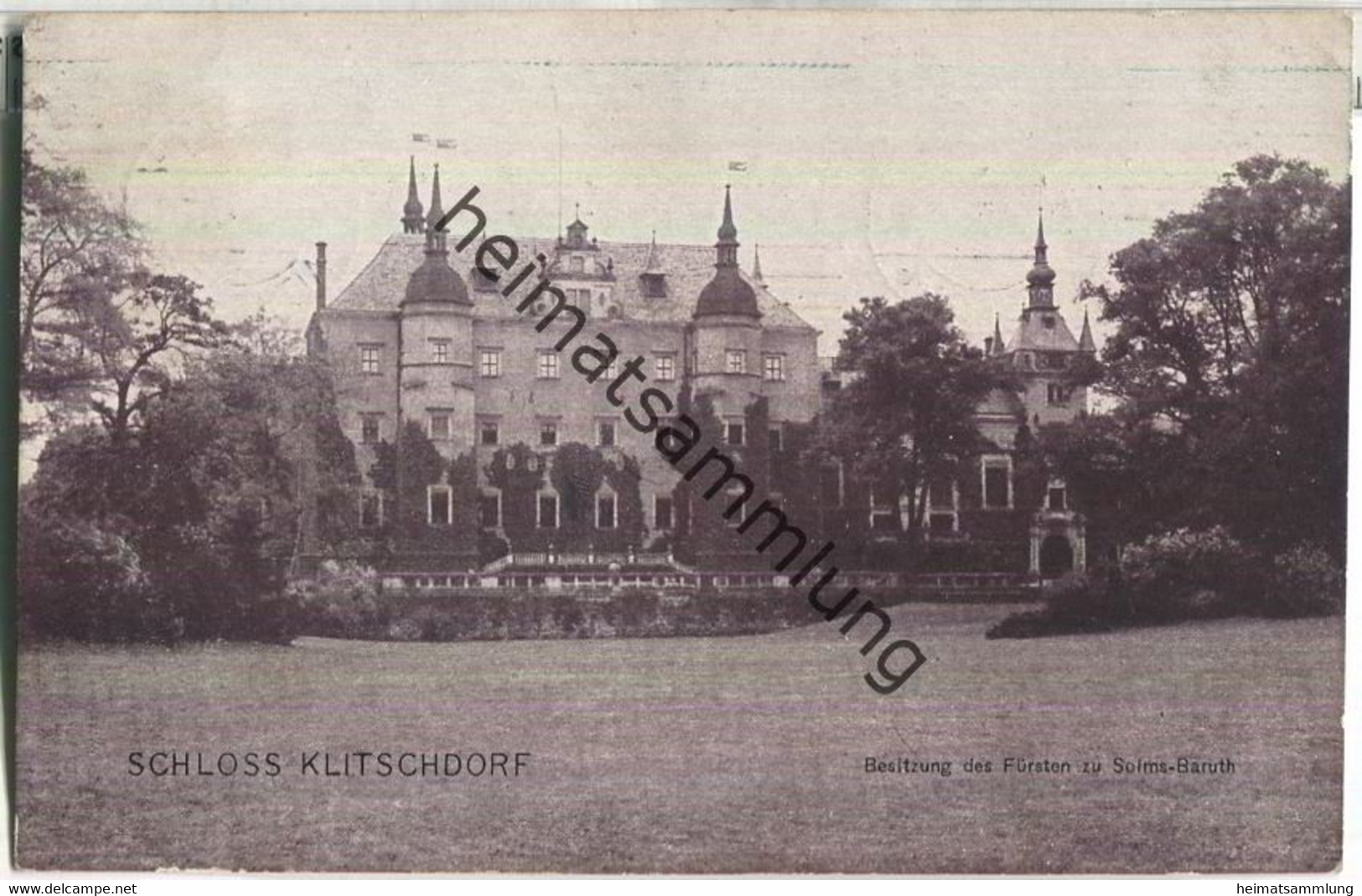 Schloss Klitschdorf - Besitzung Des Fürsten Zu Solms-Baruth - Verlag J. Särchen Baruth - Schlesien