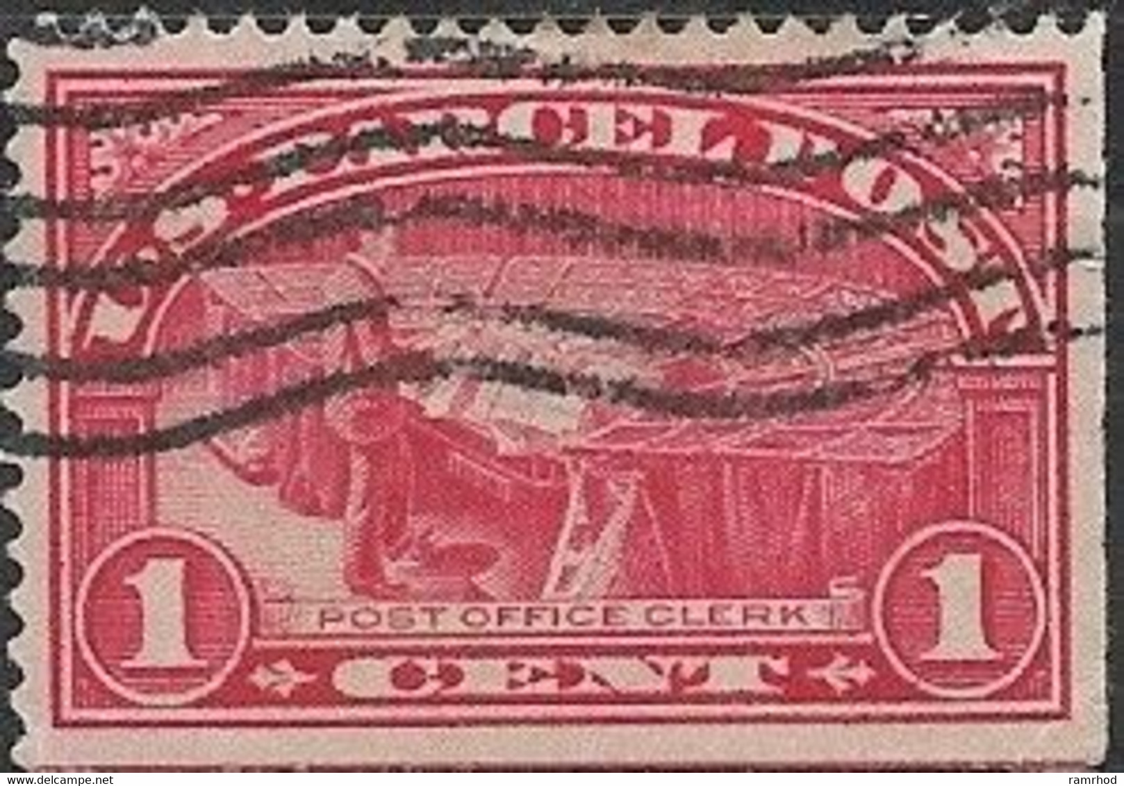 USA 1912 Parcel Post - Post Office Clerk - 1c. - Red FU - Reisgoedzegels