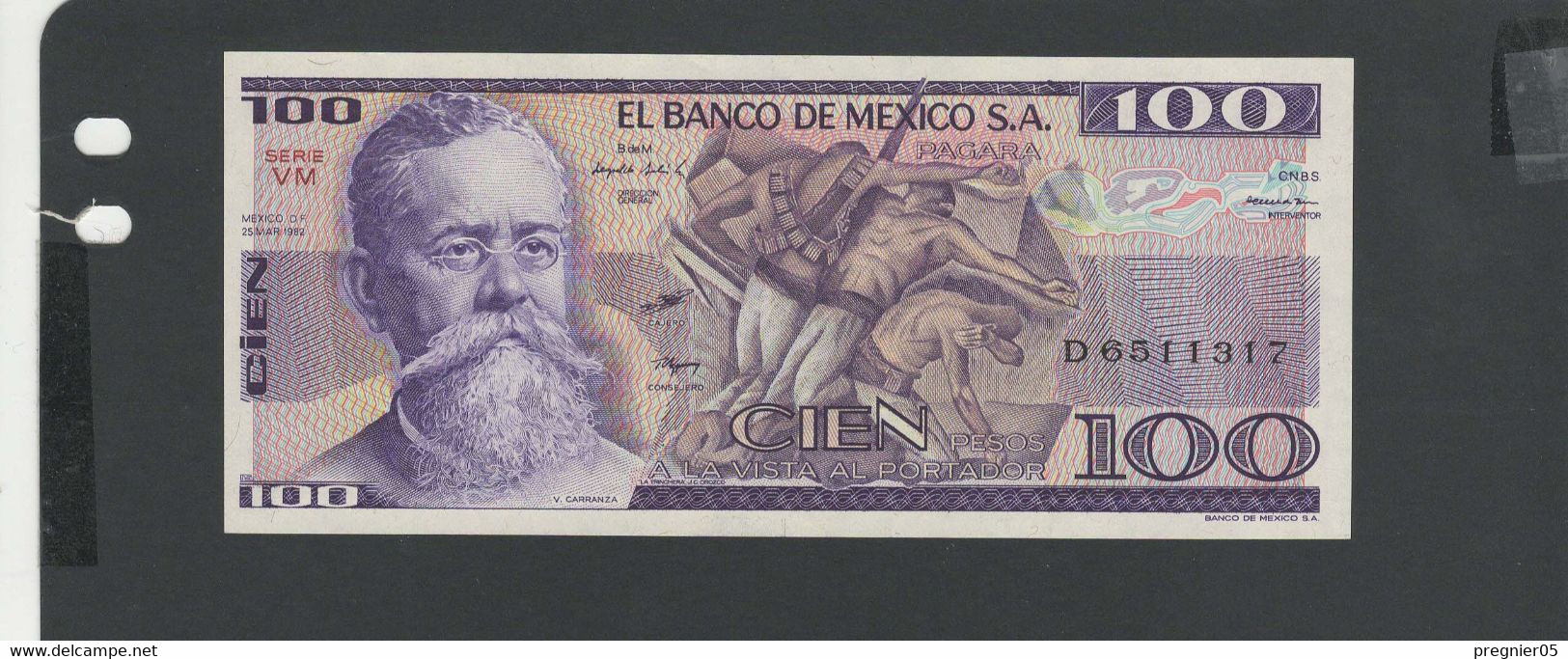 MEXIQUE - Billet 100 Pesos 1982 NEUF/UNC Gad.74c - Mexico
