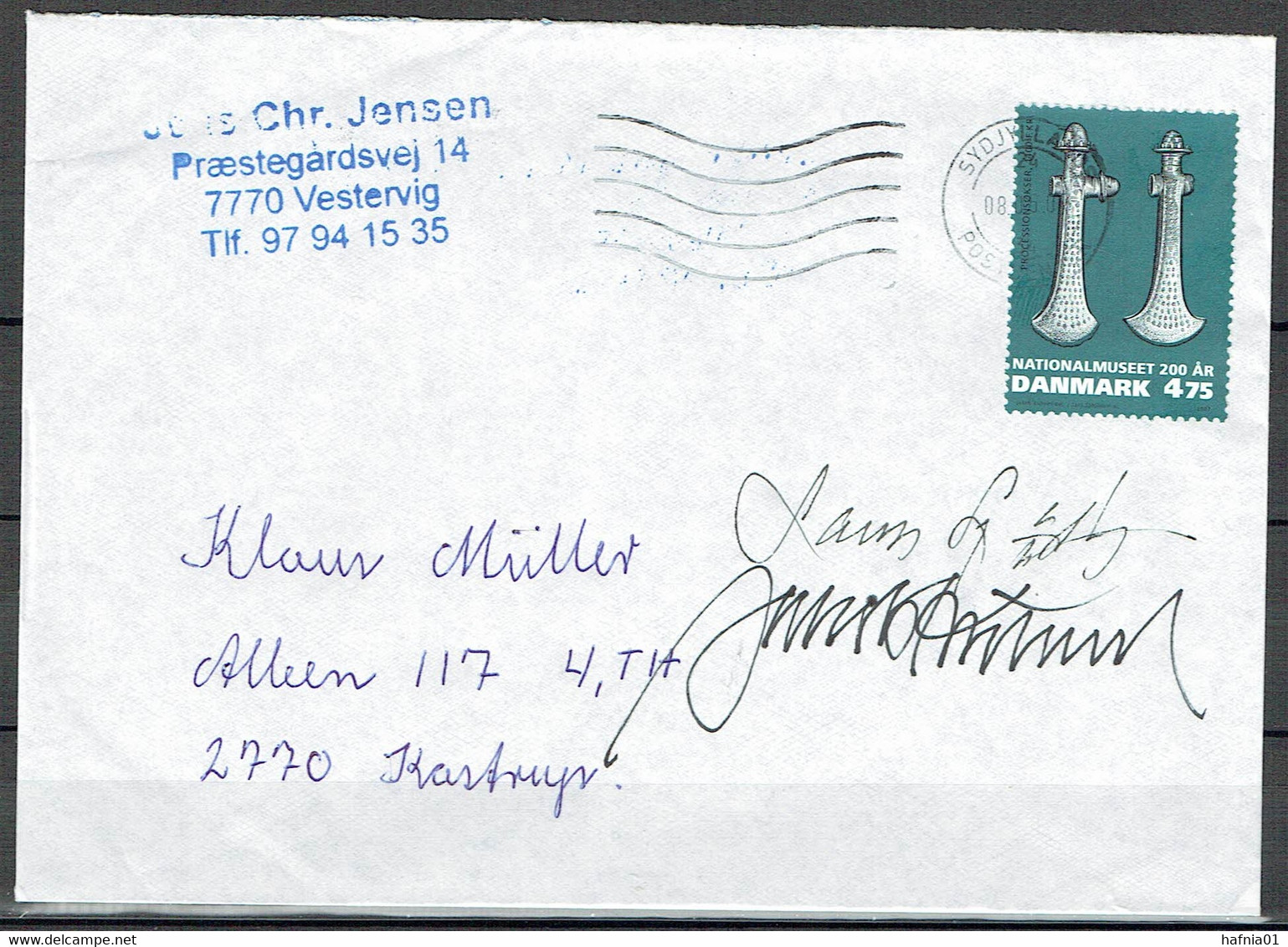 Lars Sjööblom. Denmark 2007. 200 Anniv Danish National Museum. Michel 1462. Cover. Signed. - Storia Postale