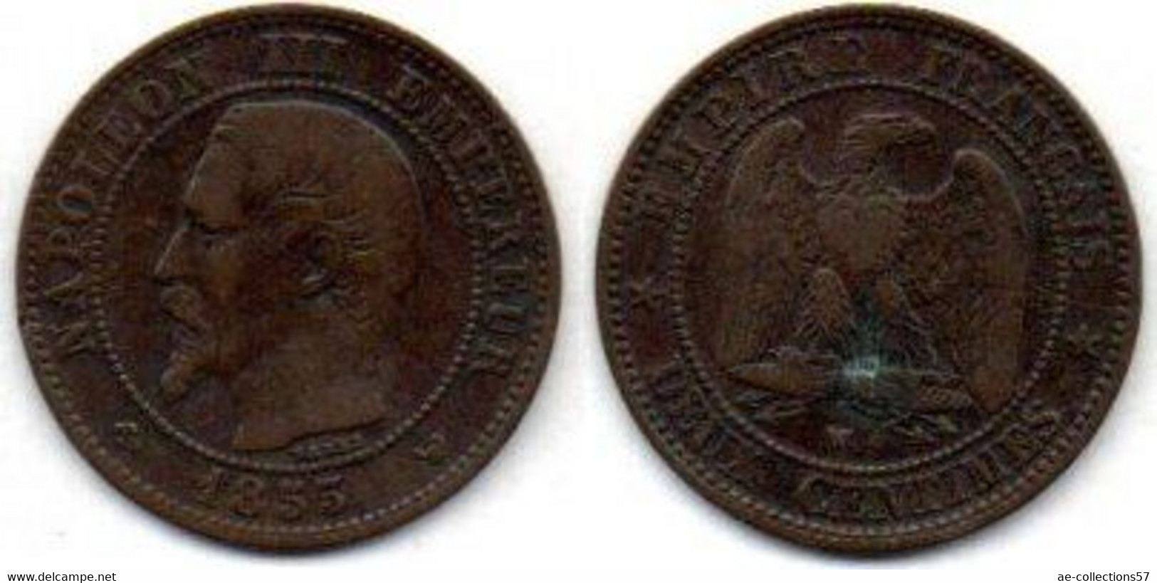 2 Centimes 1855 W Ancre TB - 2 Centimes