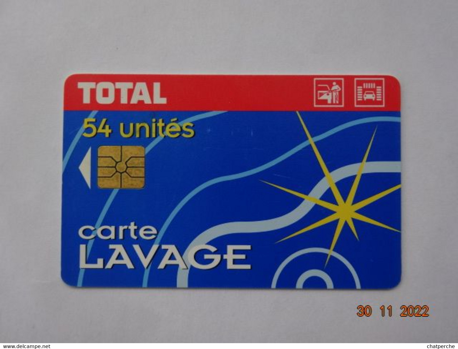 LAVAGE AUTO CARTE A PUCE CHIP CARD TOTAL 54 UNITES - Lavage Auto