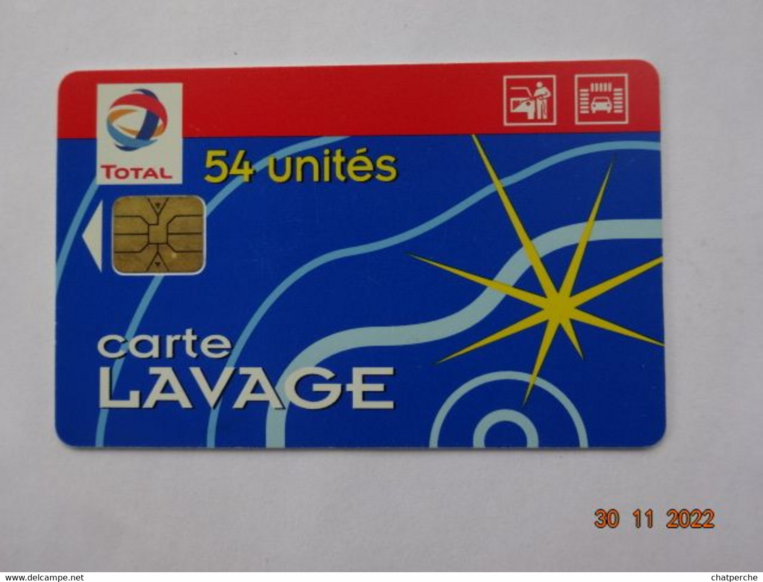 LAVAGE AUTO CARTE A PUCE CHIP CARD TOTAL 54 UNITES - Autowäsche