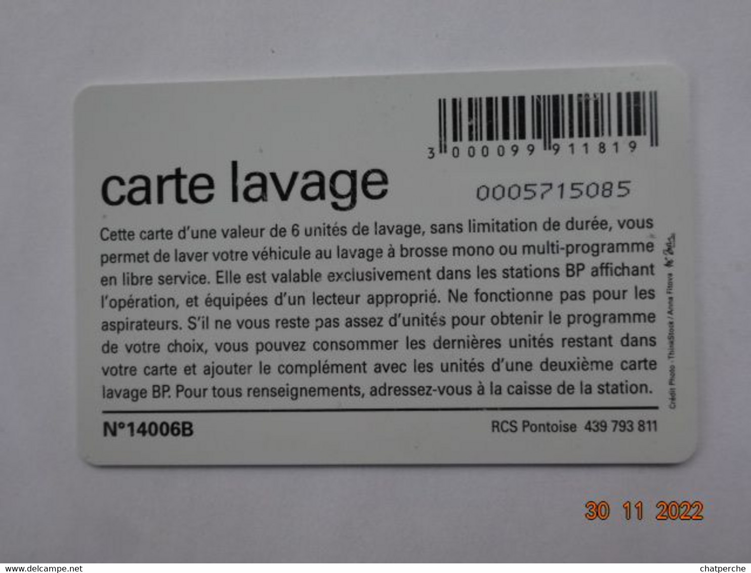 LAVAGE AUTO CARTE A PUCE CHIP CARD CARTE LAVAGE OFFERTE 6 UNITES - Car Wash