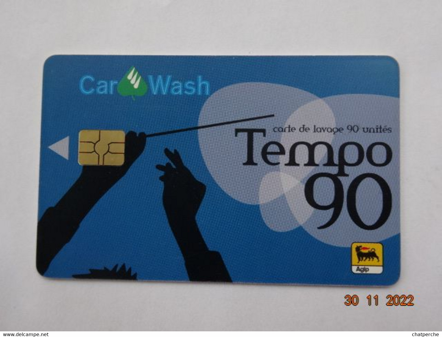 LAVAGE AUTO CARTE  A PUCE CHIP CARD CARTE WASH TEMPO 90 AGIP - Car Wash Cards