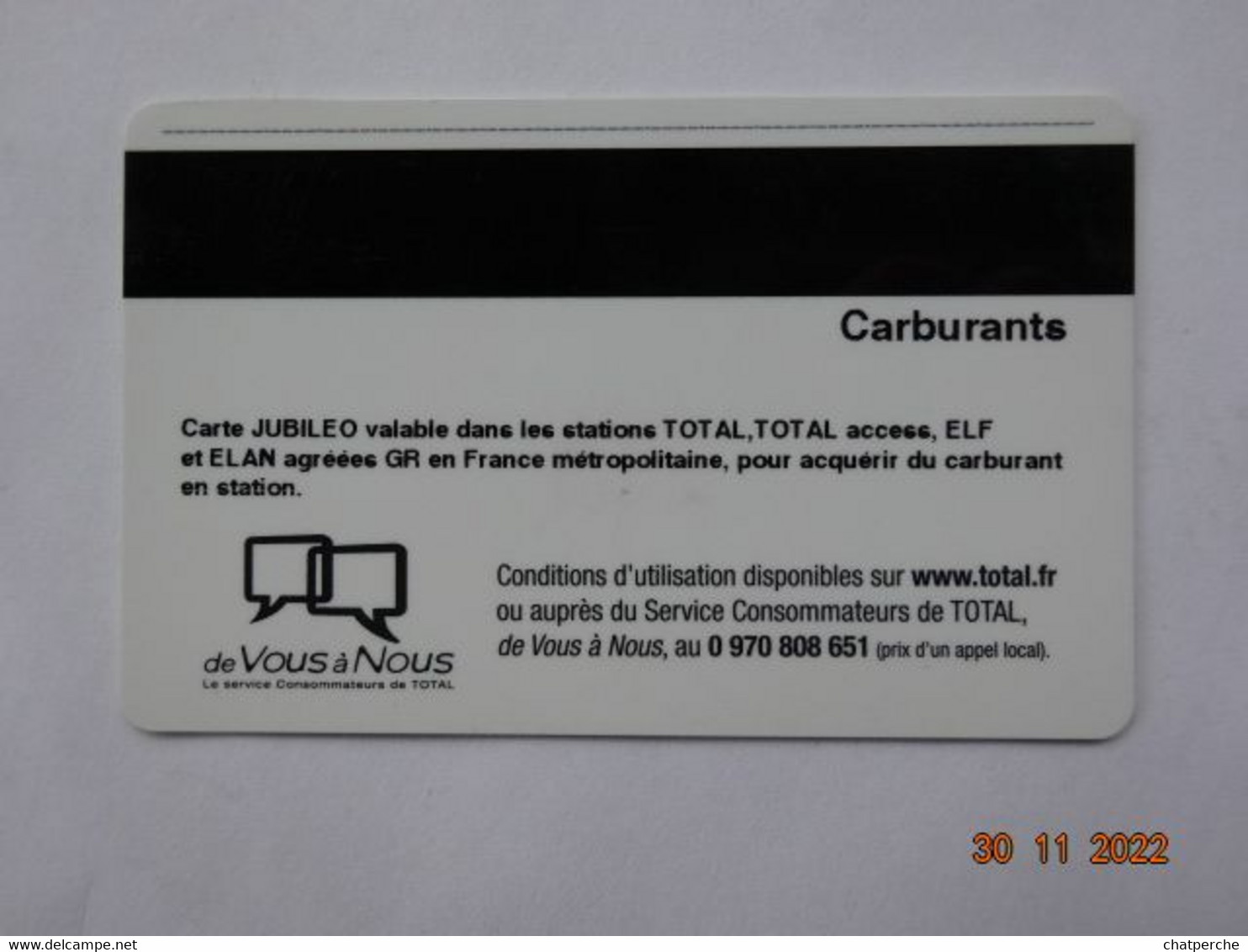 LAVAGE AUTO CARTE BANDE MAGNETIQUE CARTE TOTAL  25 €  JUBILIEO - Car Wash Cards