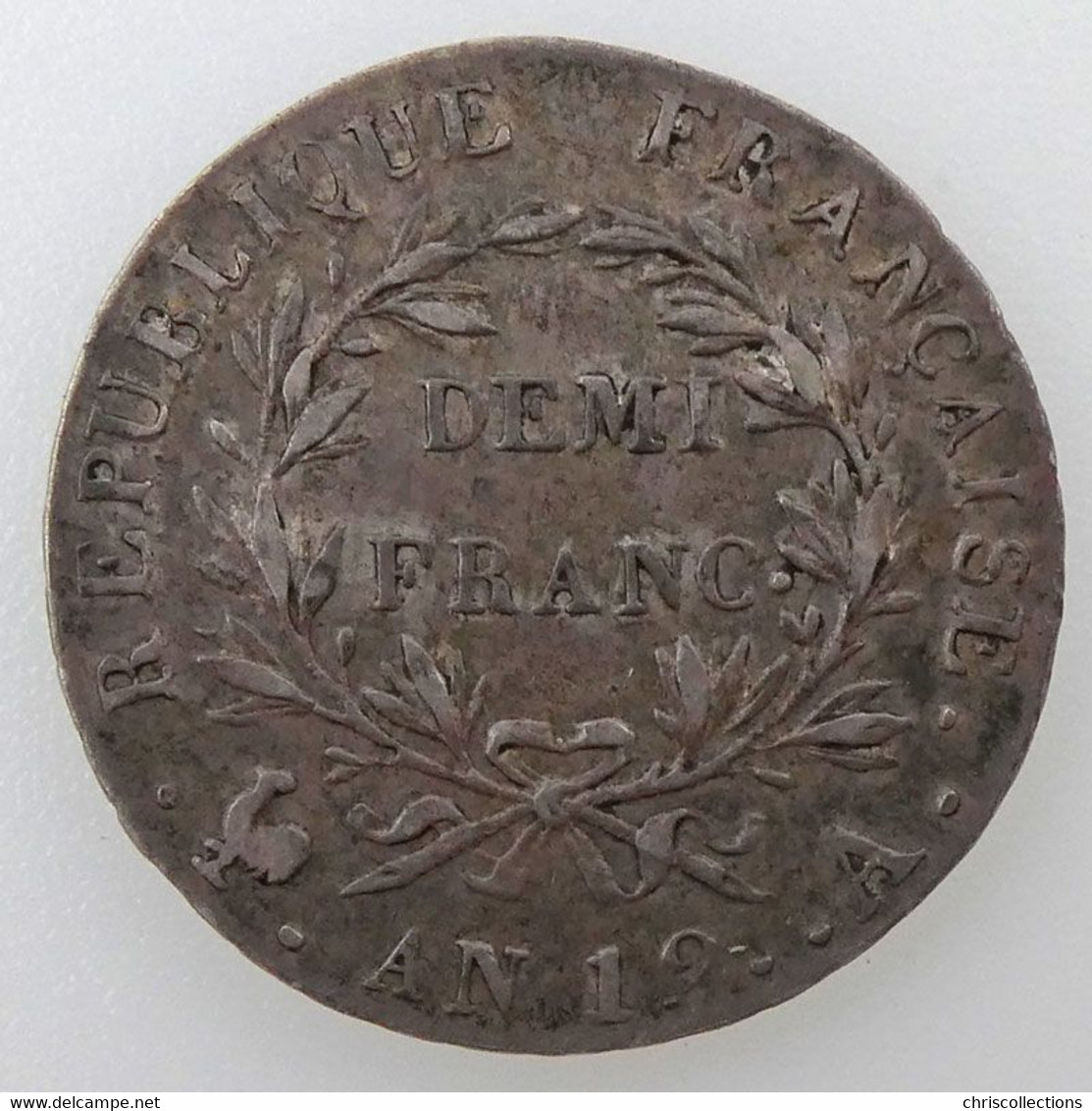 Napoléon I, Demi-Franc L'An 12 A, TTB, KM#655.1 - 1/2 Franc