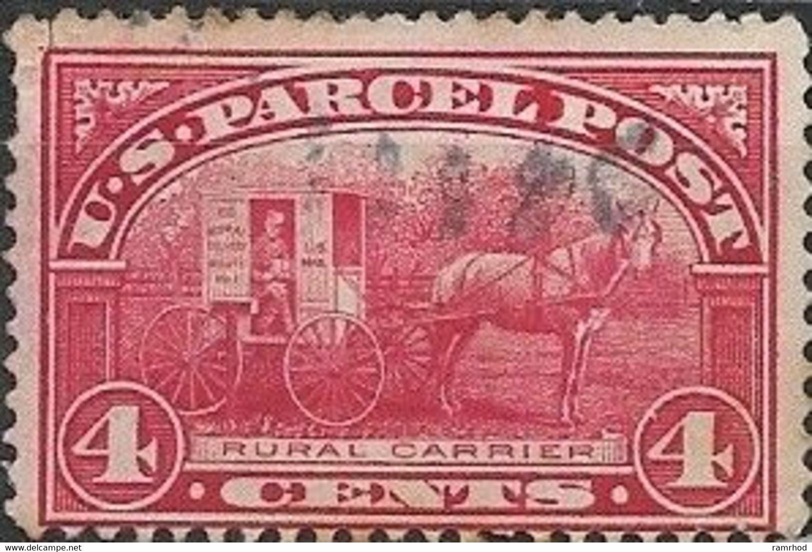 USA 1912 Parcel Post - Rural Carrier - 4c. - Red FU - Paketmarken