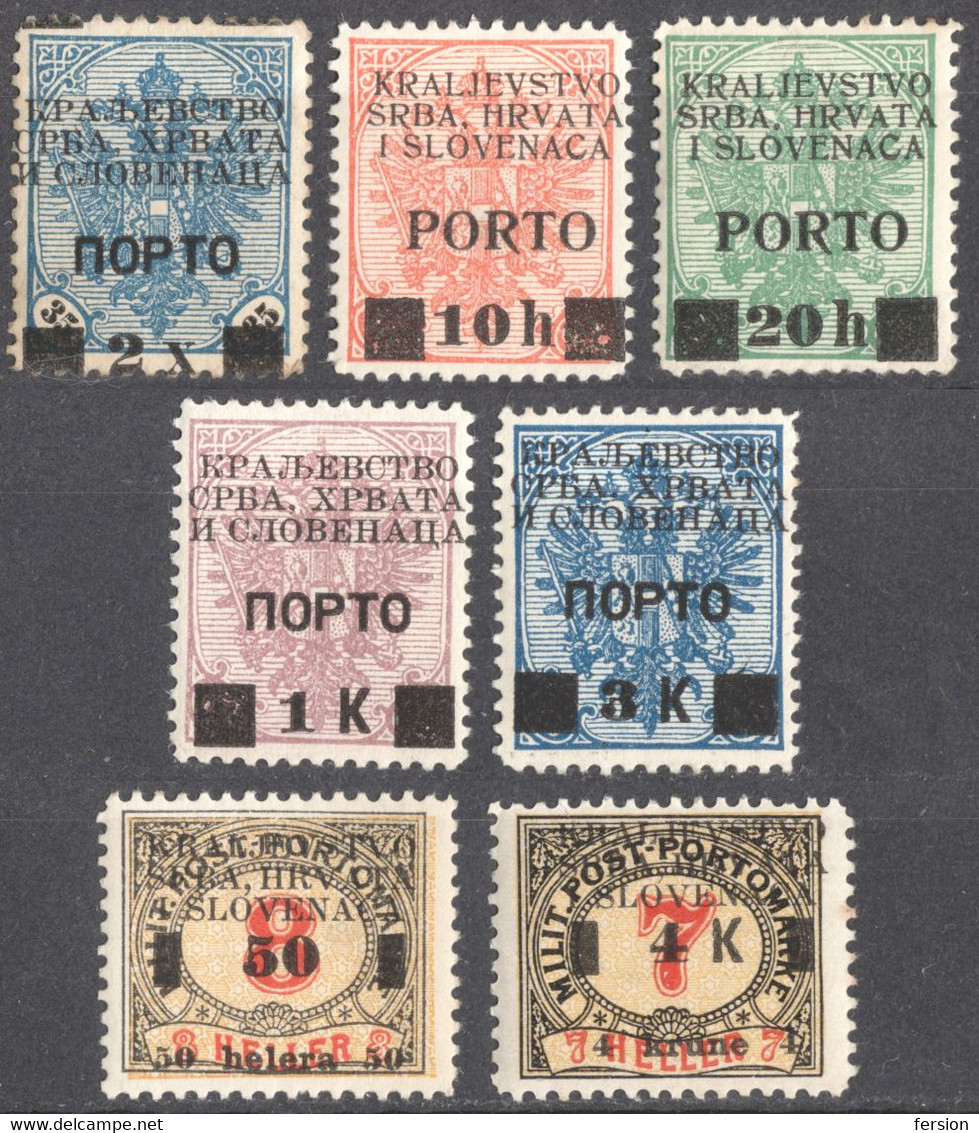 1919 Bosnia KuK K.u.K Austria Hungary SHS Yugoslavia Overprint - Postage DUE PORTO + LOT - MH - Postage Due