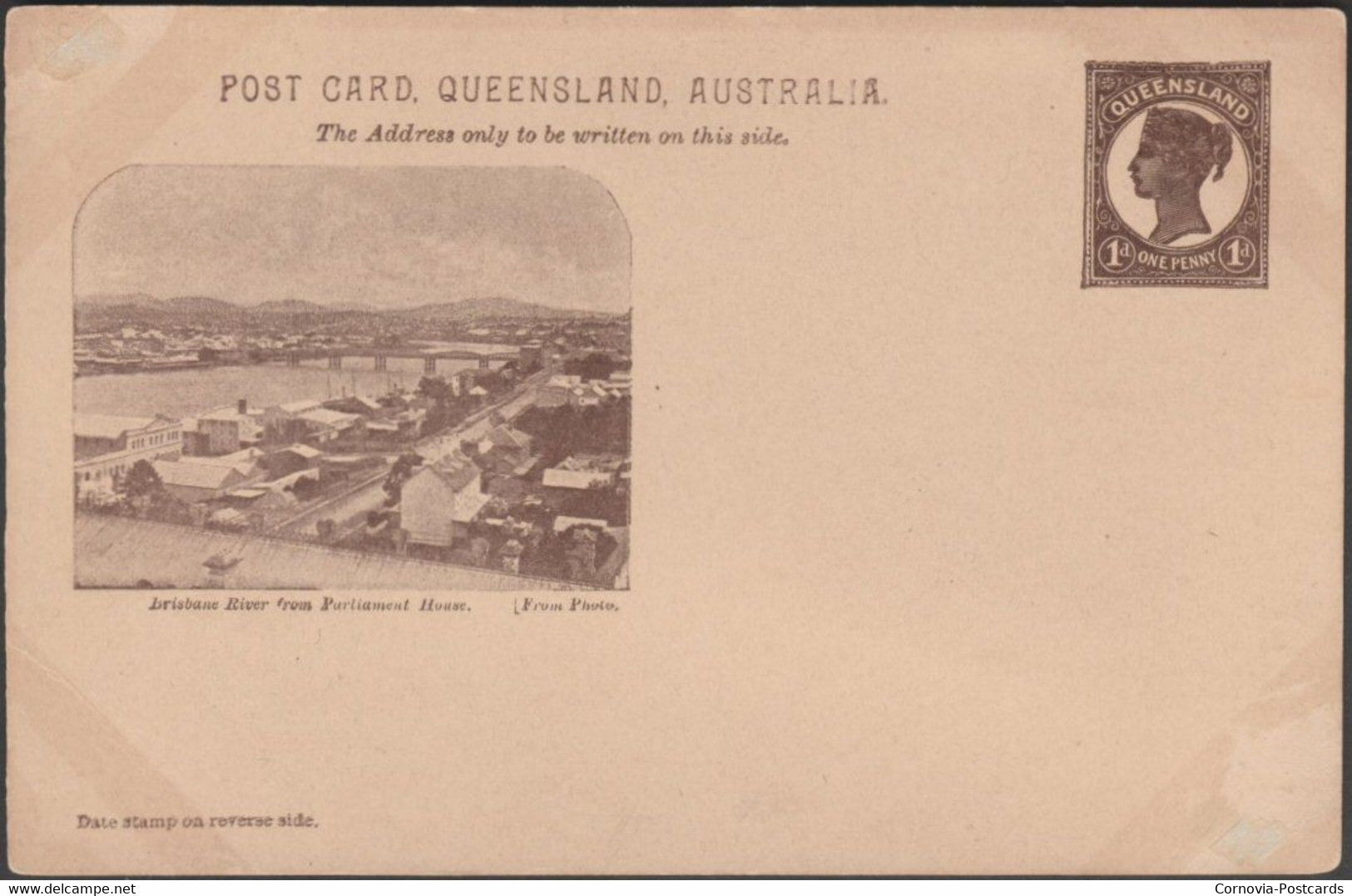 Brisbane River From Parliament House, Queensland, C.1890s - Postal Stationery Postcard - Brisbane