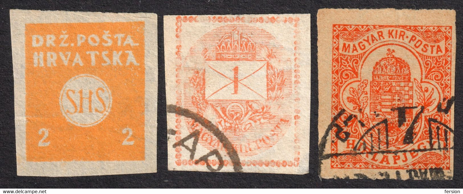 Hungary Croatia SHS Newspaper Stamp - Unperforated - Used / Letter Cover Coat Of Arms - Zeitungsmarken