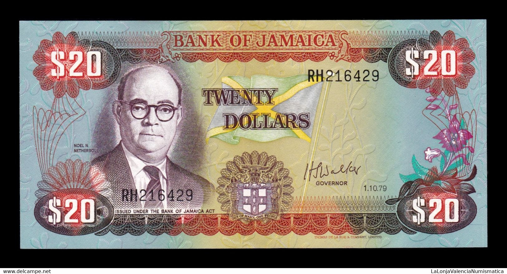 Jamaica 20 Dollars 1979 Pick 68a EBC/+ XF/+ - Jamaique