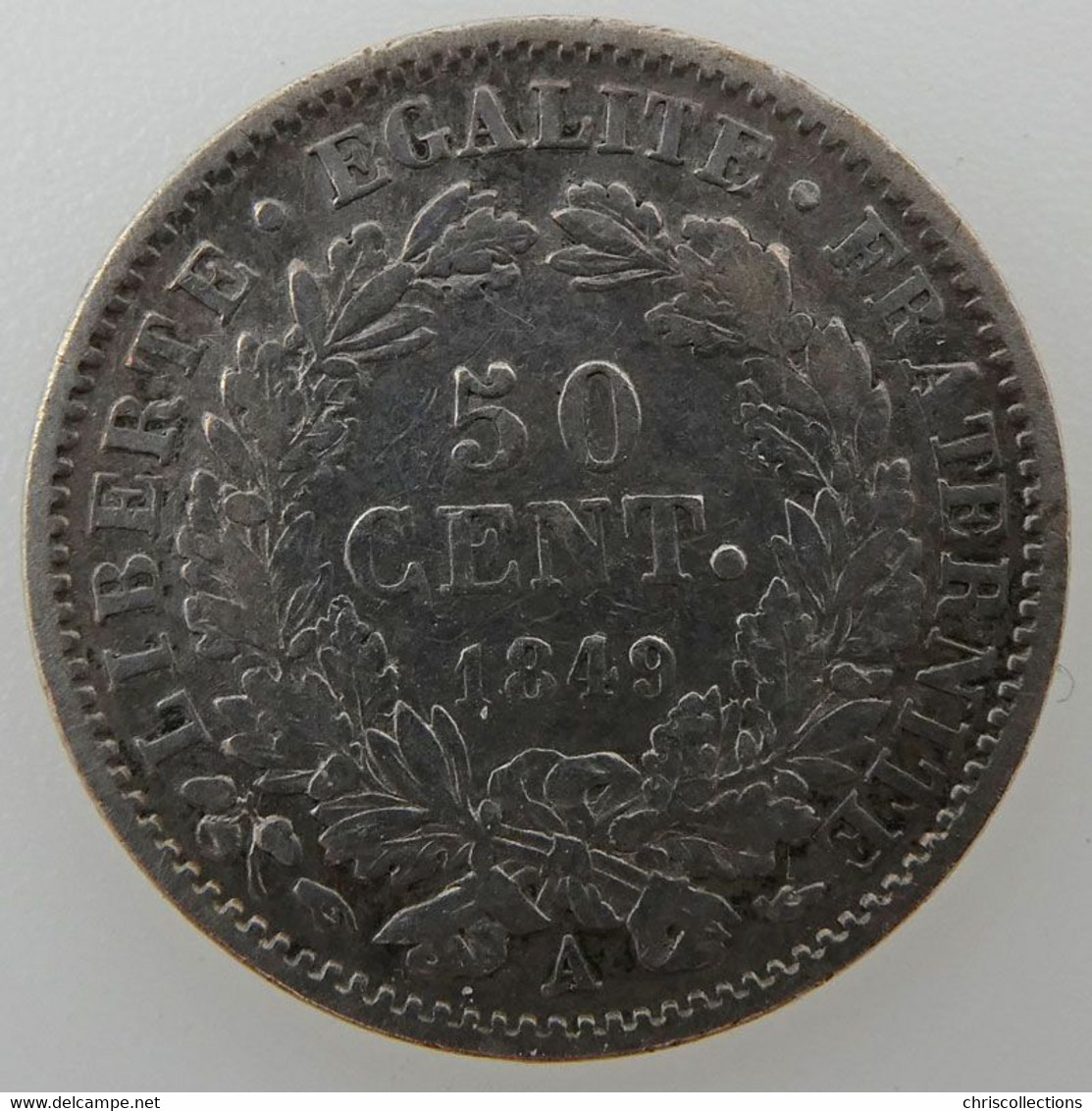 France, Cérès, 50 Cent 1849 A, TB/TTB, KM#769.1 - 50 Centimes