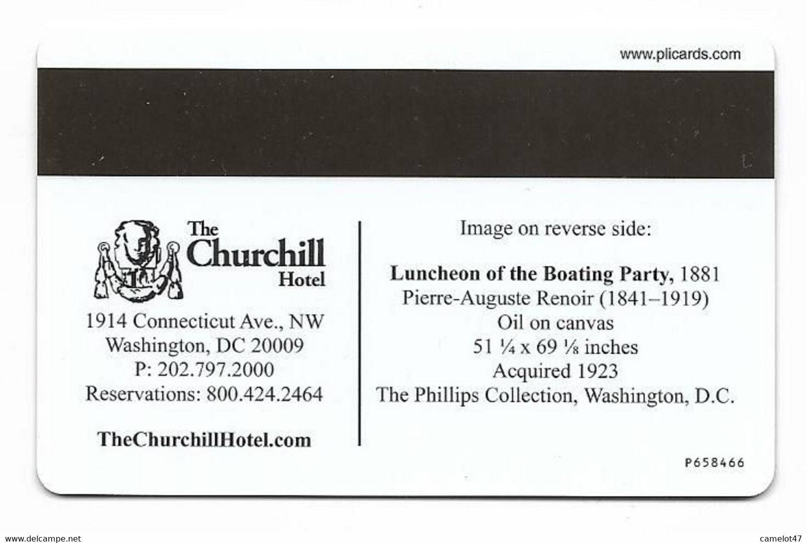 The Churchill Hotel, Washington D.C., U.S.A., Used, Magnetic Hotel Room Key Card, #  Thechuchill-1 - Cartas De Hotels