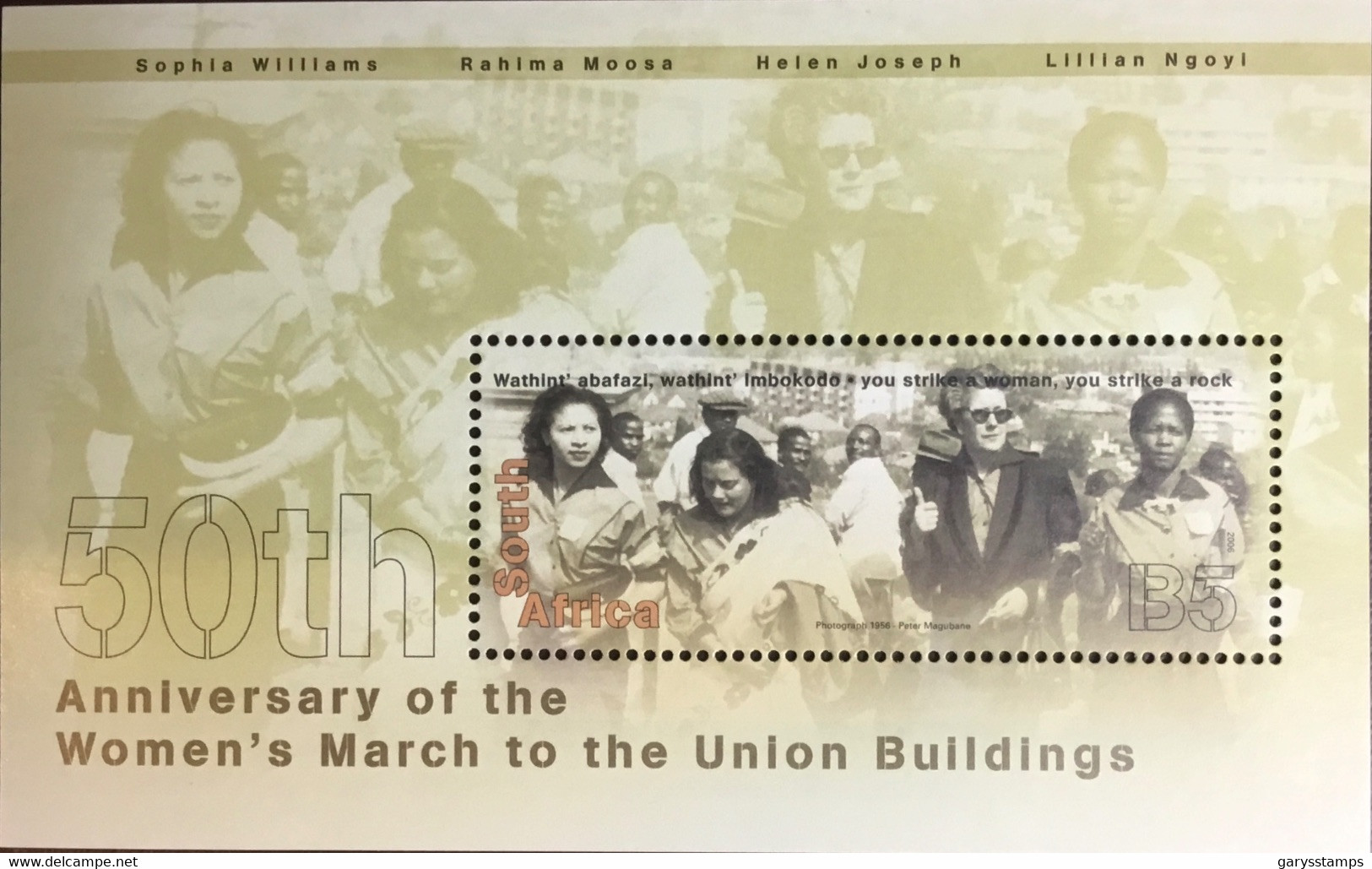 South Africa 2006 Women’s March Anniversary Minisheet MNH - Nuevos