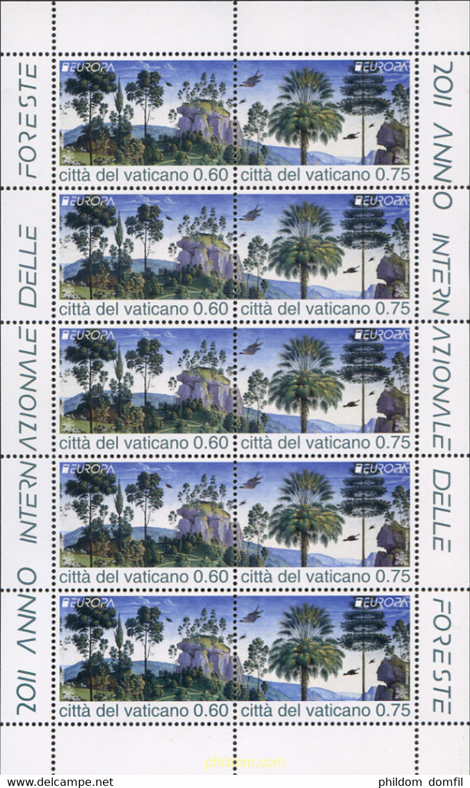 267829 MNH VATICANO 2011 EUROPA CEPT 2011 - AÑO INTERNACIONAL DE LOS BOSQUES - Gebraucht