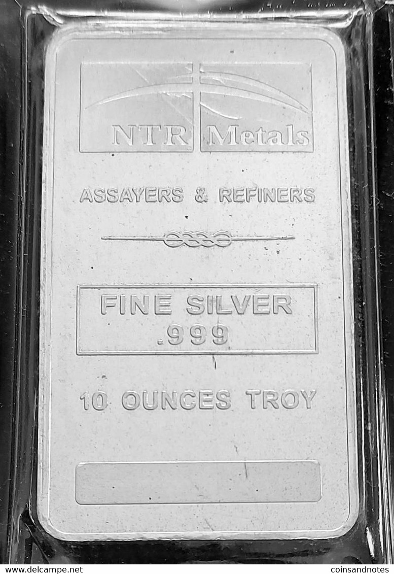 NTR Metals - 10 Troy Ounces .999 Fine Silver - Assayers & Refiners - Collections