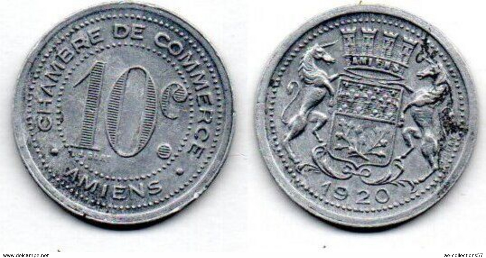 Amiens 10 Centimes 1920 TTB - Monétaires / De Nécessité