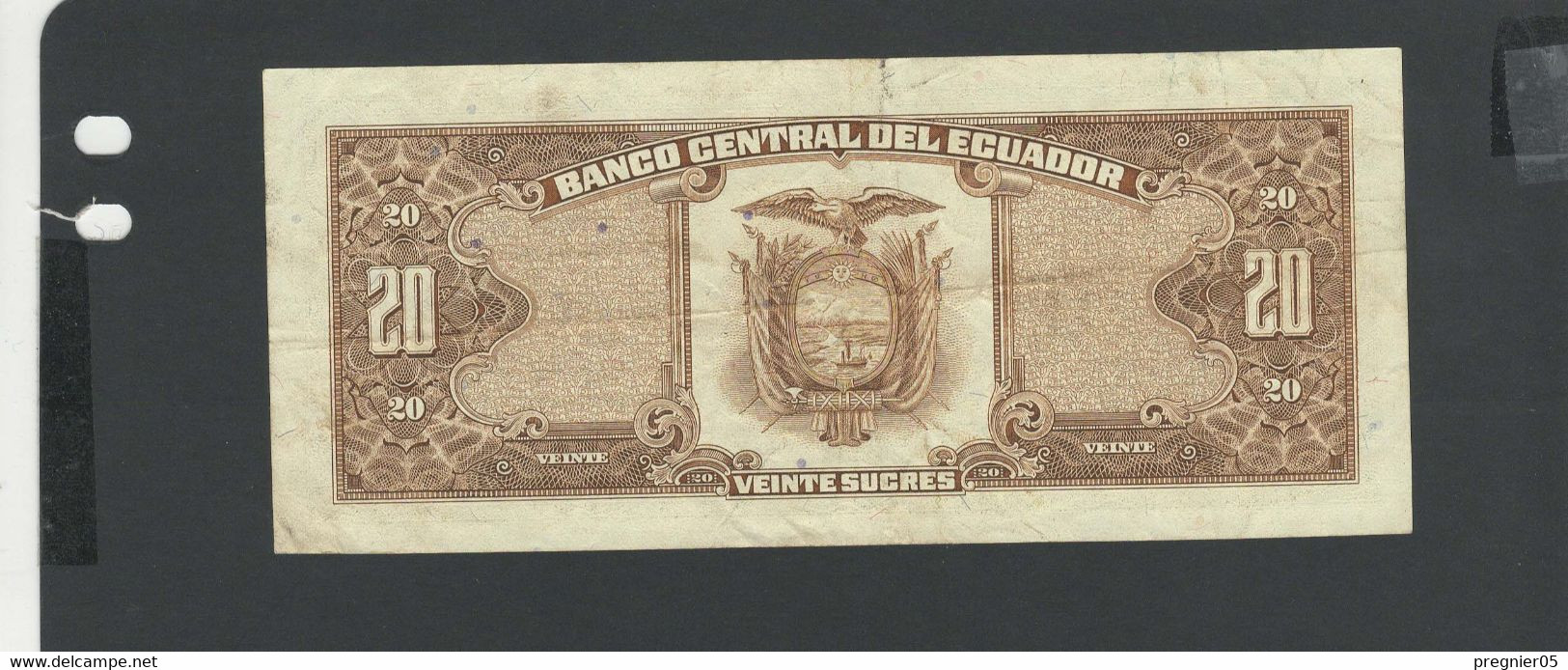 EQUATEUR - Billet 20 Sucres 1988 SUP/XF Gad.121a - Ecuador