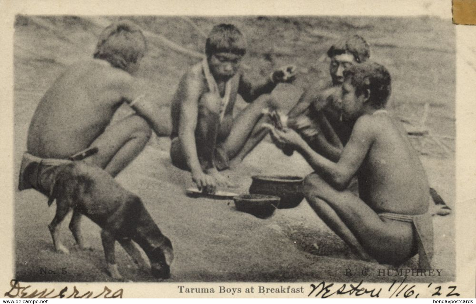 British Guiana, Guyana, Demerara, Native Taruma Indian Boys (1922) Postcard - Guyana (ex-Guyane Britannique)