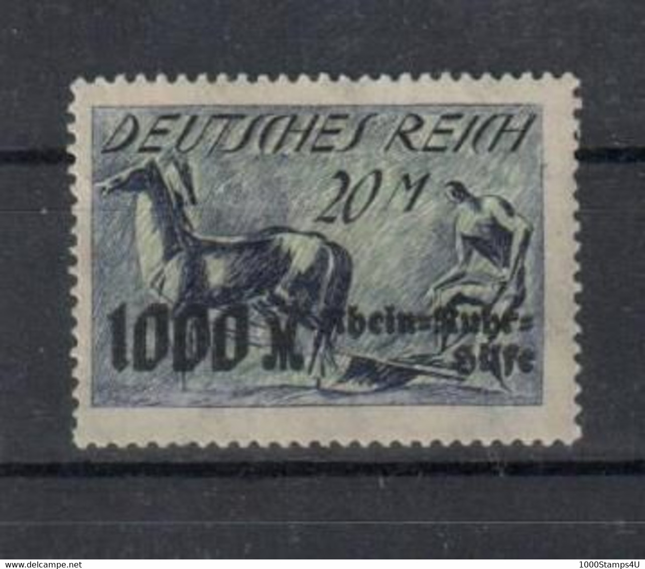 1923 Deutsches Reich/DR: Mi. Nr. 260 Ungebraucht * MH Falz, 20M +1000 M Rhein-Ruhr-Hilfe, S. Scan - Ungebraucht