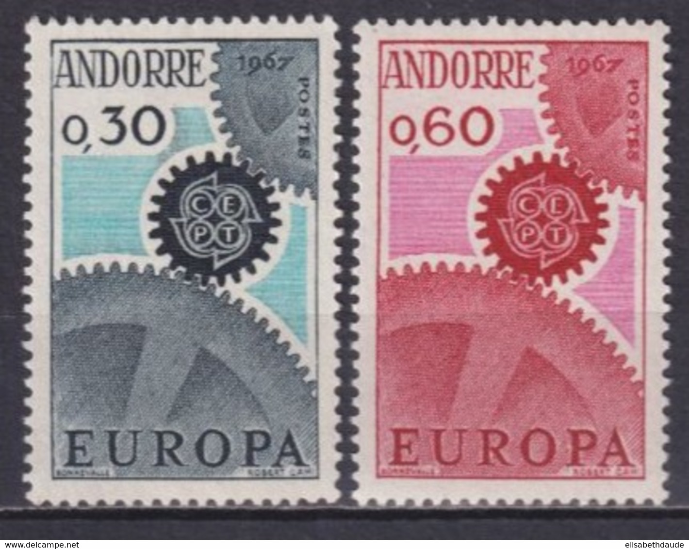 EUROPA CEPT ! - 1967 - ANDORRE YVERT N°179/180 ** MNH - COTE = 25 EUR - 1967