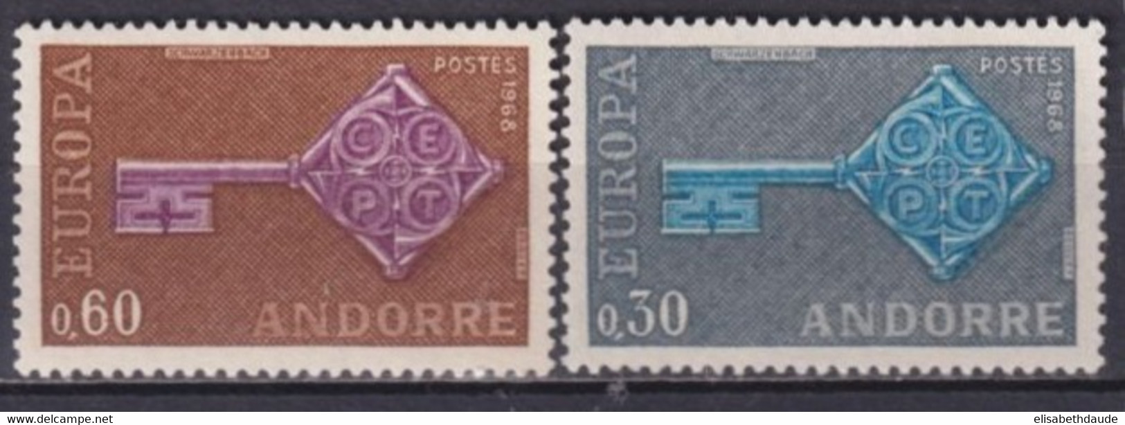 EUROPA CEPT ! - 1968 - ANDORRE YVERT N°188/189 ** MNH - COTE = 35 EUR - 1968