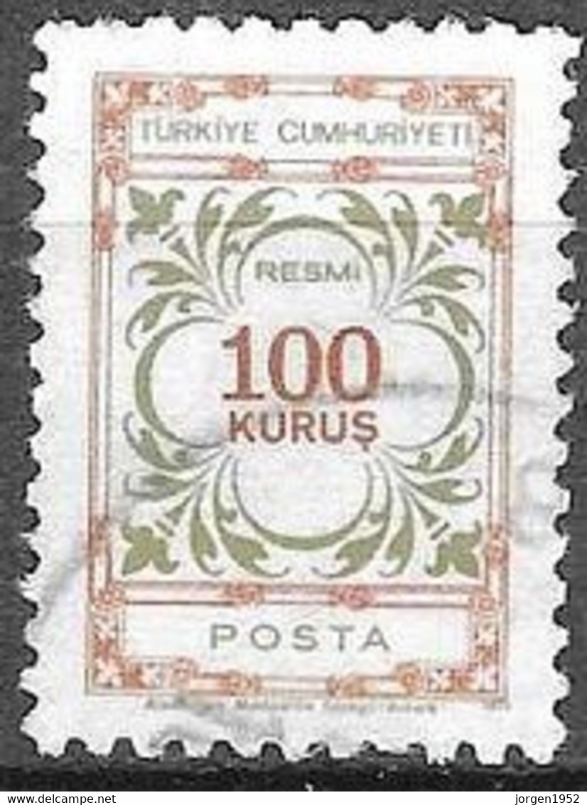 TURKEY #   FROM 1971 MICHEL D 126 - Timbres De Service