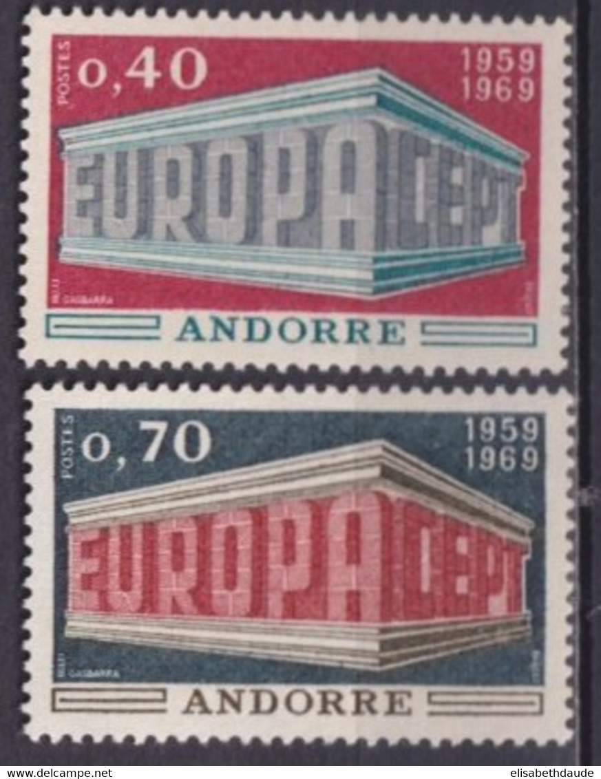 EUROPA CEPT ! - 1969 - ANDORRE YVERT N°194/195 ** MNH - COTE = 40 EUR - 1969