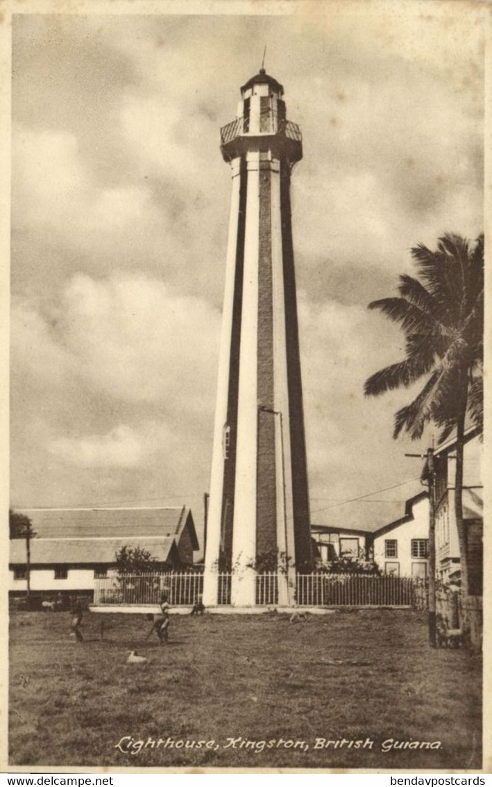 British Guiana, Guyana, Demerara, KINGSTON, Lighthouse (1920s) Postcard - Guyana (ehemals Britisch-Guayana)