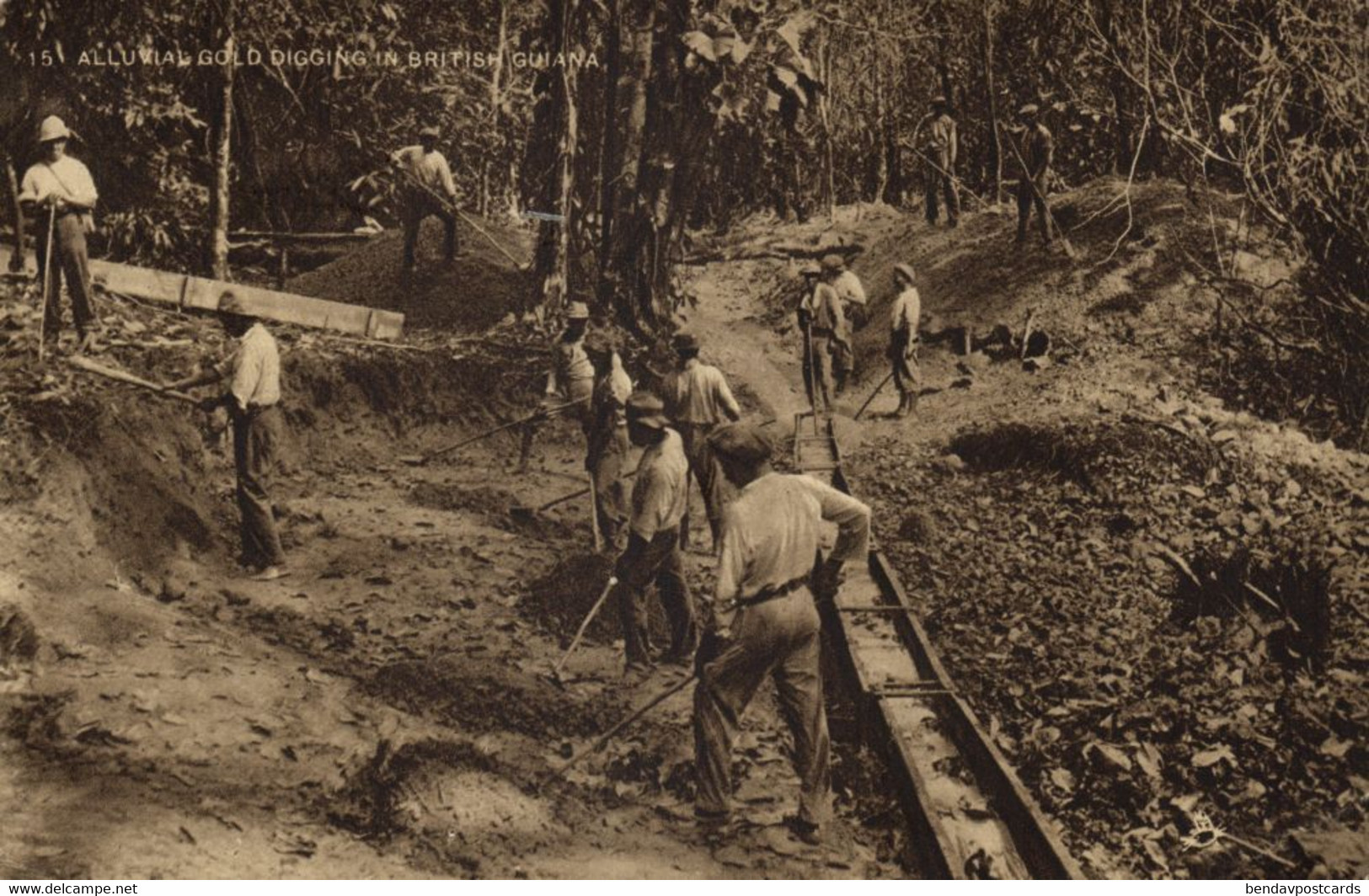 British Guiana, Guyana, Demerara, Alluvial Gold Digging (1924) Tuck Postcard - Guyana (ehemals Britisch-Guayana)