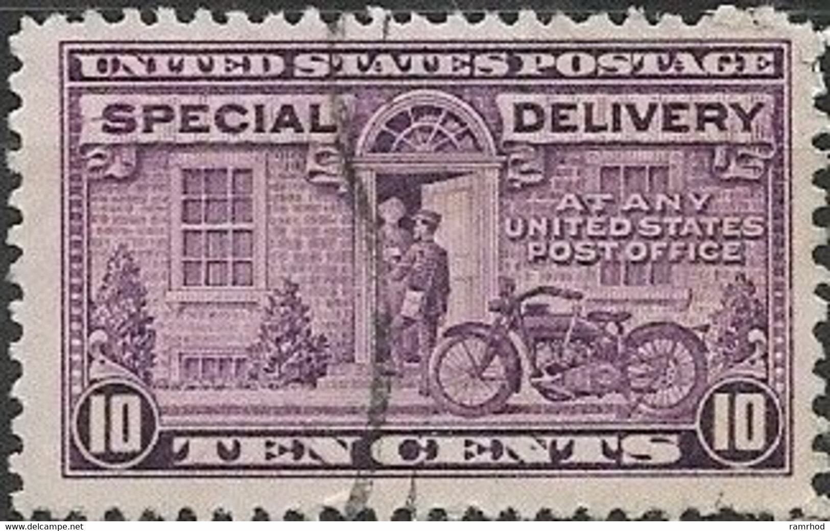 USA 1922 Special Delivery Stamps - 10c - Delivery By Motorcycle FU - Express & Einschreiben