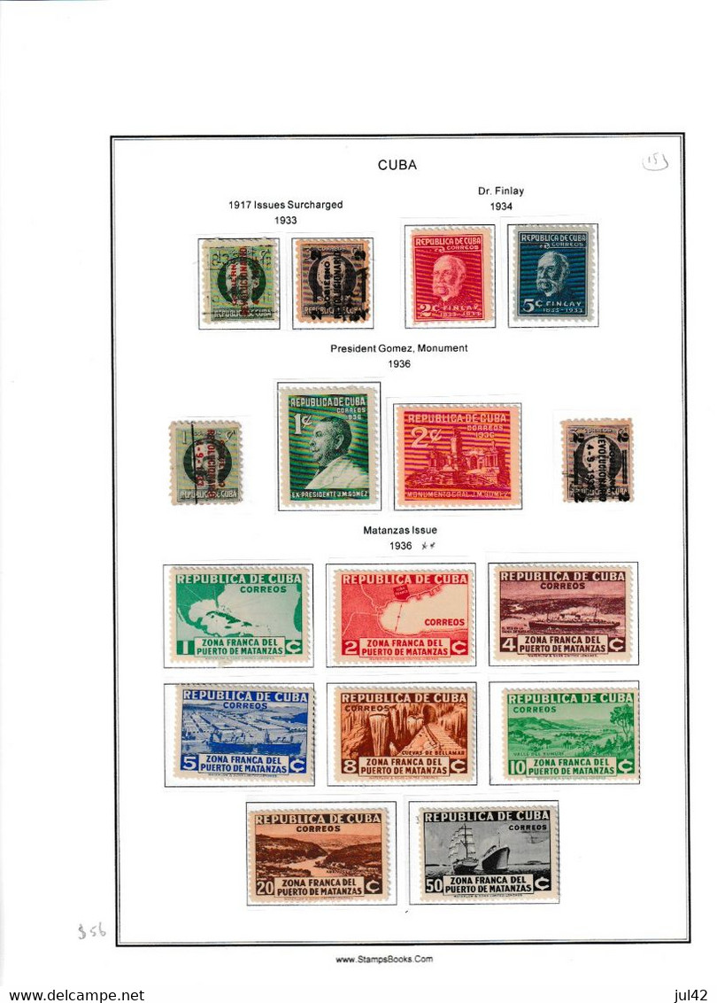 Cuba. Very nice almost complete collection 1911-1960. Scott cat.value $2750.00