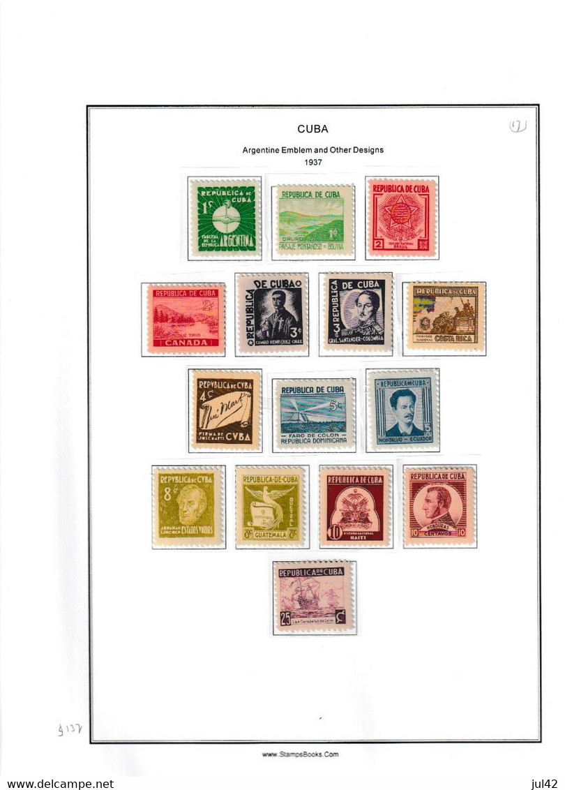 Cuba. Very nice almost complete collection 1911-1960. Scott cat.value $2750.00