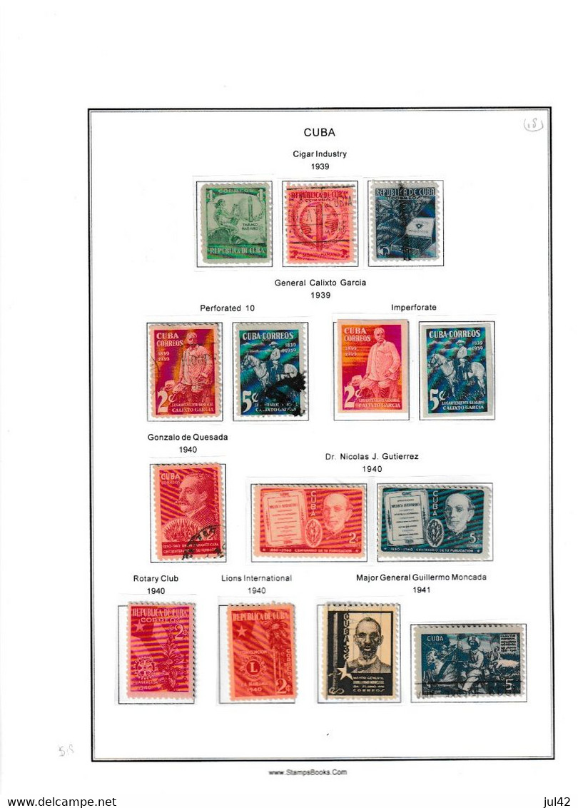 Cuba. Very nice almost complete collection 1911-1960. Scott cat.value $2750.00