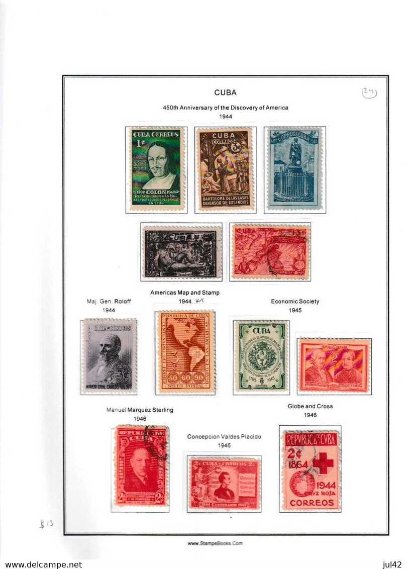 Cuba. Very nice almost complete collection 1911-1960. Scott cat.value $2750.00